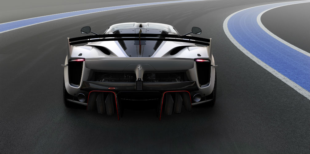 Ferrari FXX-K Evo view of back spoiler
