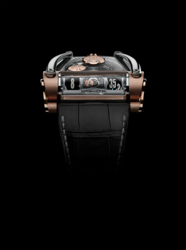MB&F MoonMachine 2 in rose gold and titanium, front view