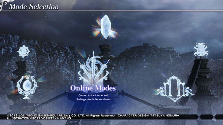 Dissidia Final Fantasy NT modes menu