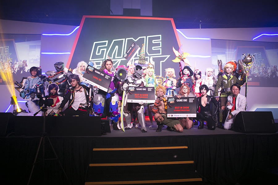 Cosplay winners group up for a photo at GameStart
