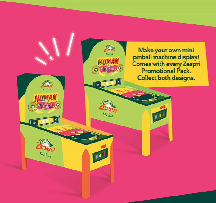 Zespri mini Pinball Machine display