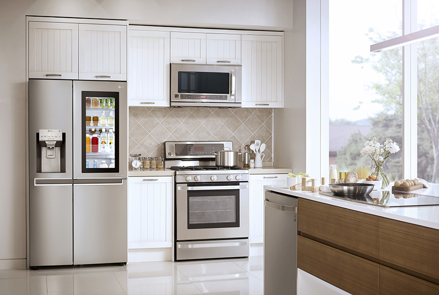 LG Side-by-Side Refrigerator with InstaView Door-in-Door in a kitchen