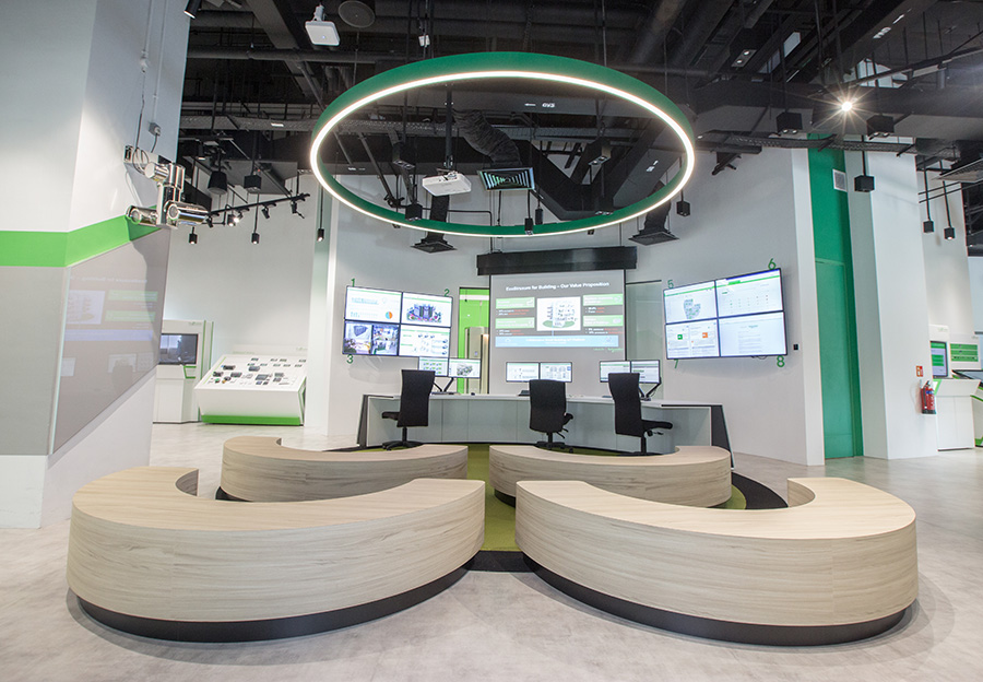 The Command Center area, level one of the Schneider Electric office building