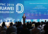 Zhang Ping'an, President, HUAWEI Consumer Cloud Service giving a speech at HUAWEI Developers Day APAC 2019