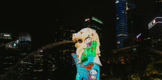Merlion at the Marina Bay Singapore Countdown 2020