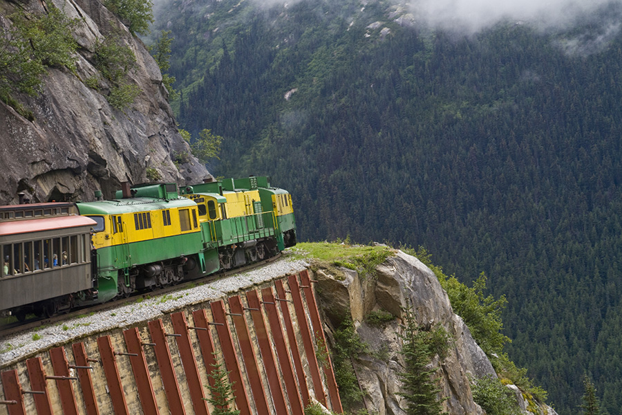 The White Pass and Yukon Route is a Canadian and U.S. Class II 3 ft narrow gauge railroad linking the port of Skagway, Alaska, with Whitehorse, the capital of Yukon. An isolated system, it has no direct connection to any other railroad.