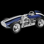 time fast blue and white stripes clock